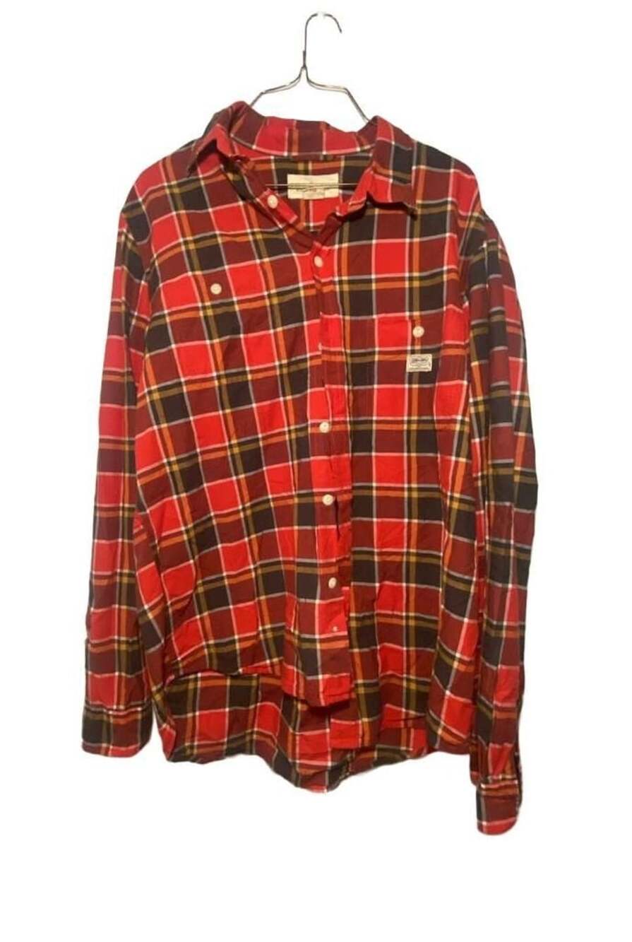 Denim & Supply Ralph Lauren Men's L Red Plaid Long Sleeve Flannel Work Shirt